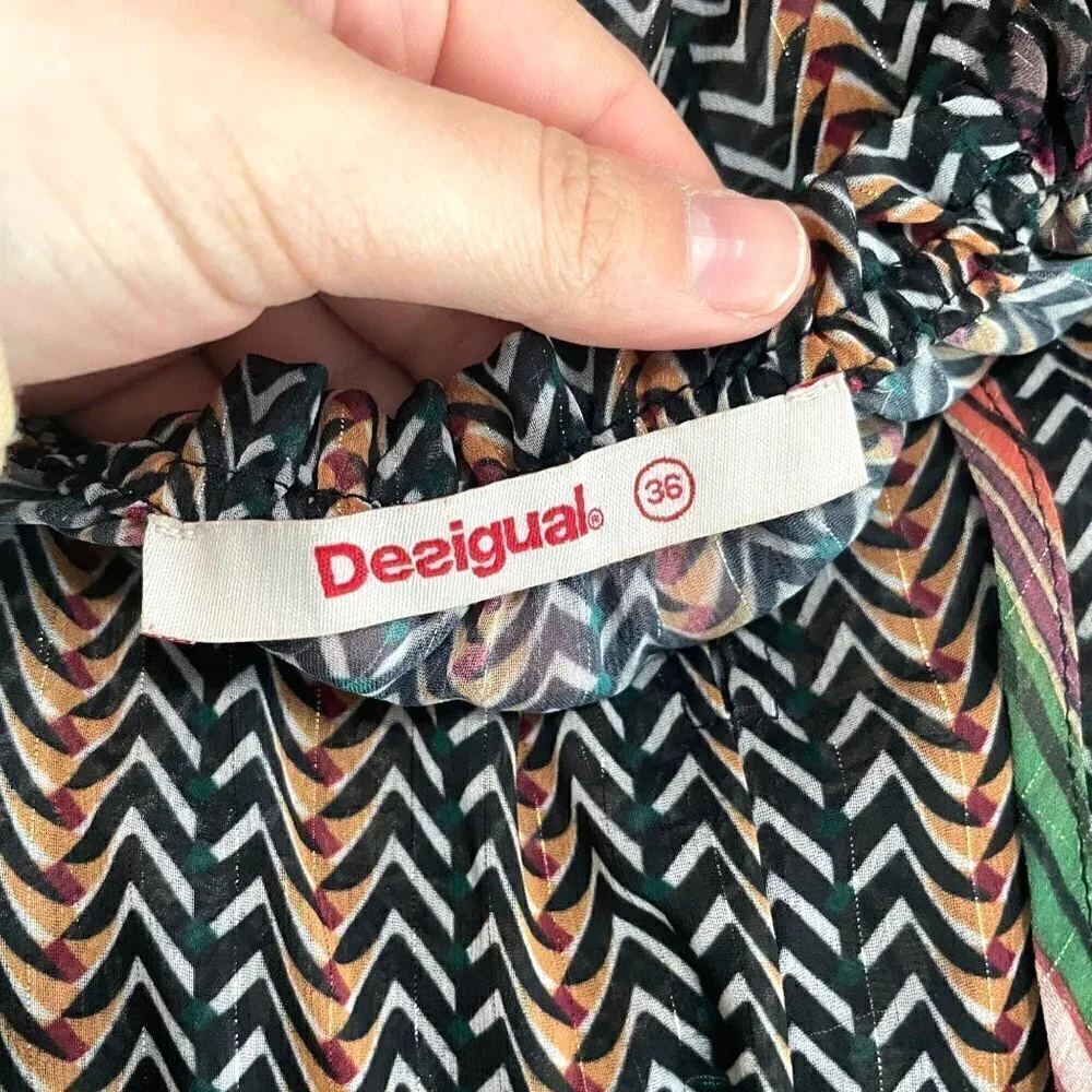 Desigual Women's Lena Woven Long Sleeve Dress Size 36 XS - Picture 5 of 6